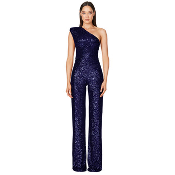 Women’s sleeveless one-shoulder jumpsuit