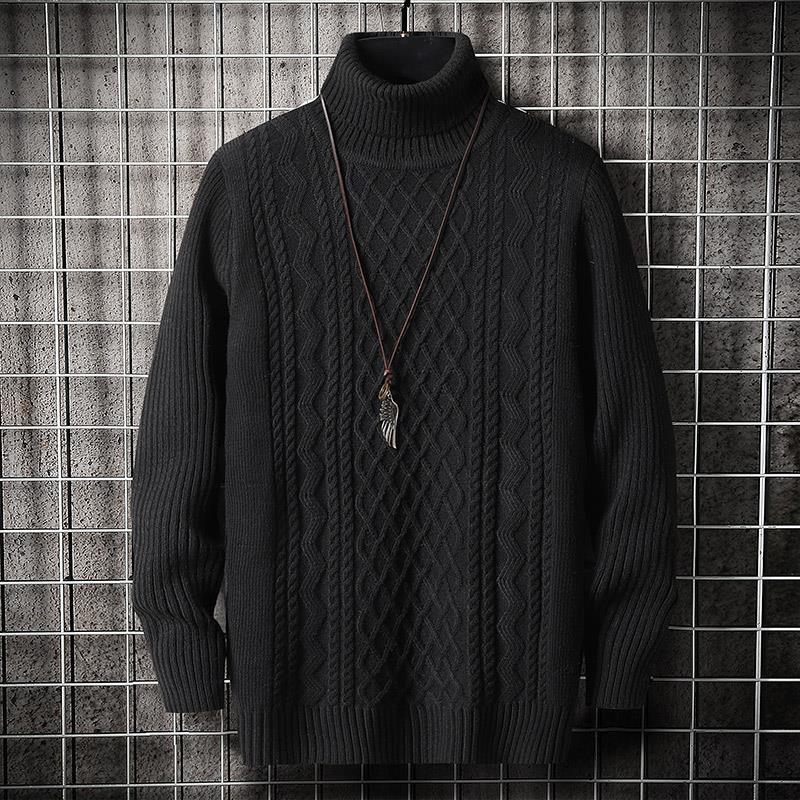 Men's jacquard turtleneck sweater