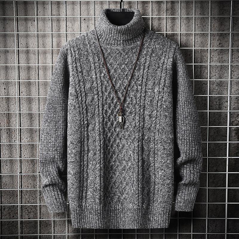 Men's jacquard turtleneck sweater