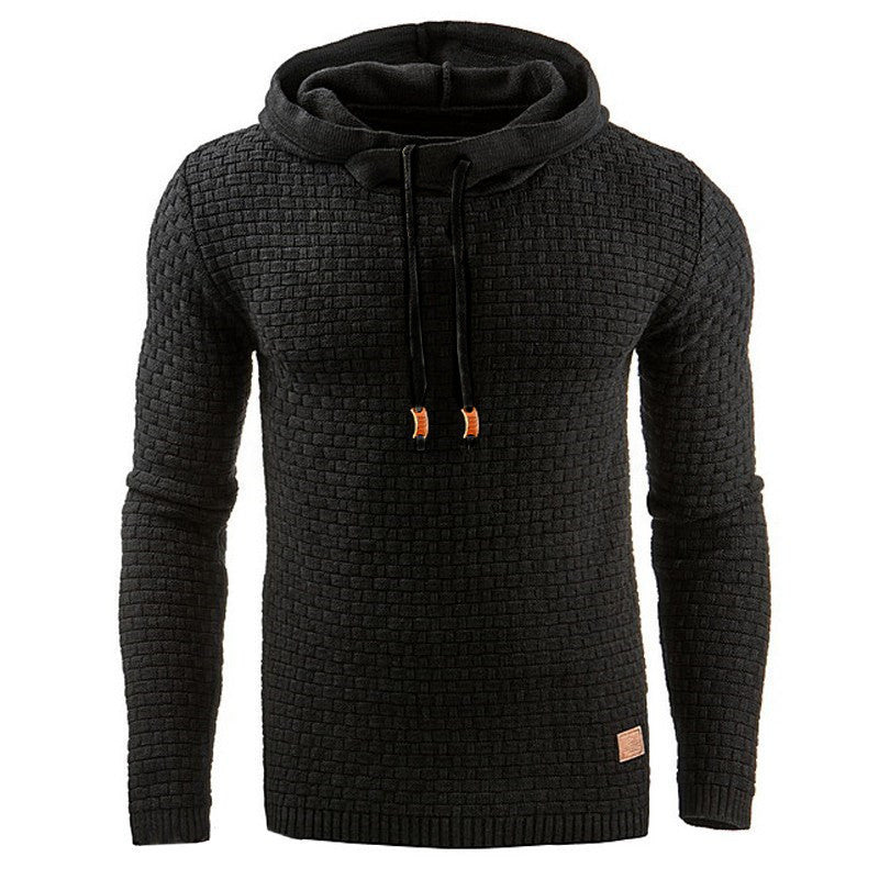 Men’s Hooded Sweatshirt – Slim Fit – Waffle Knit – Ribbed Cuffs – Casual Wear