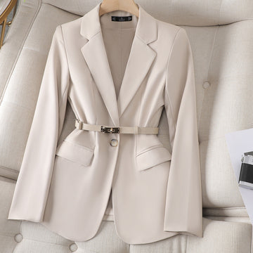 Women's stylish belted blazer for chic elegance