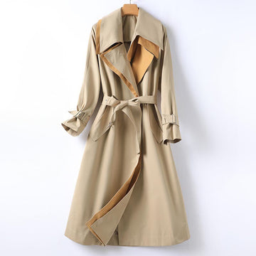 Women's trench coat with contrast collar