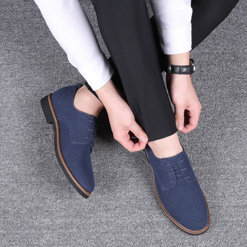 Men’s frosted leather business casual shoes