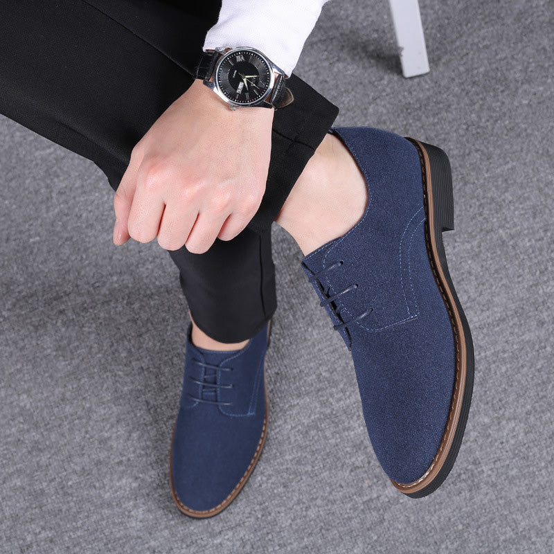 Men’s frosted leather business casual shoes