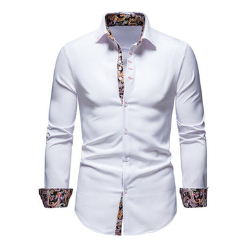 Men's button-up shirt with paisley accents