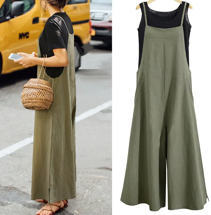 Women's casual wide-leg jumpsuit