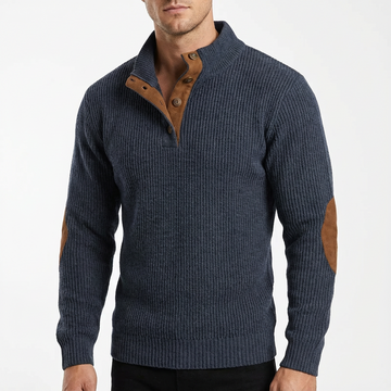 Flynn | Knit Sweater with Contrast Suede Elbow Patches