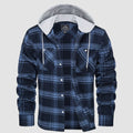 Men's Flannel Plaid Shirt Hoodie Fleece Shirt - MAGCOMSEN