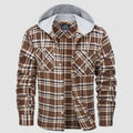 Men's Flannel Plaid Shirt Hoodie Fleece Shirt - MAGCOMSEN