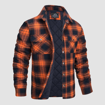 Men’s quilted plaid flannel jacket