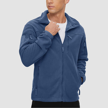 Men's tactical fleece jacket with multiple pockets