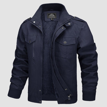 Men's cotton winter jacket with multiple pockets