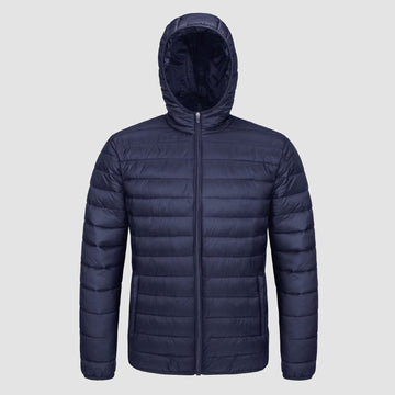 Men's lightweight down jacket with quilted design