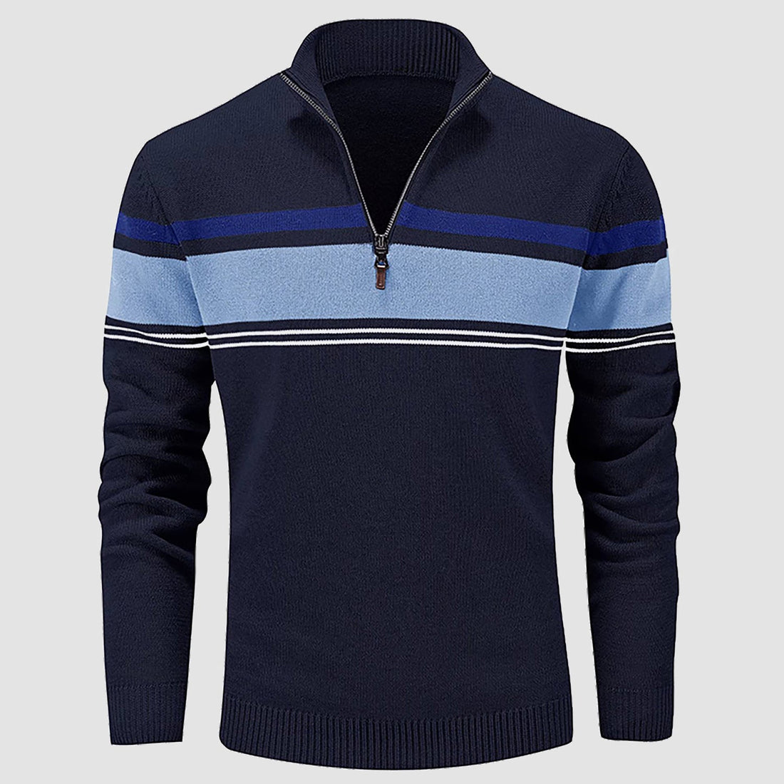 Men's striped color block sweater