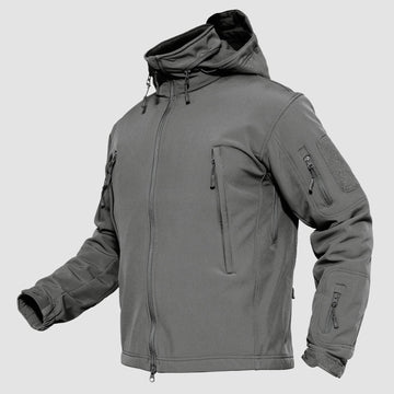 Men's waterproof outdoor tactical soft shell fleece jacket