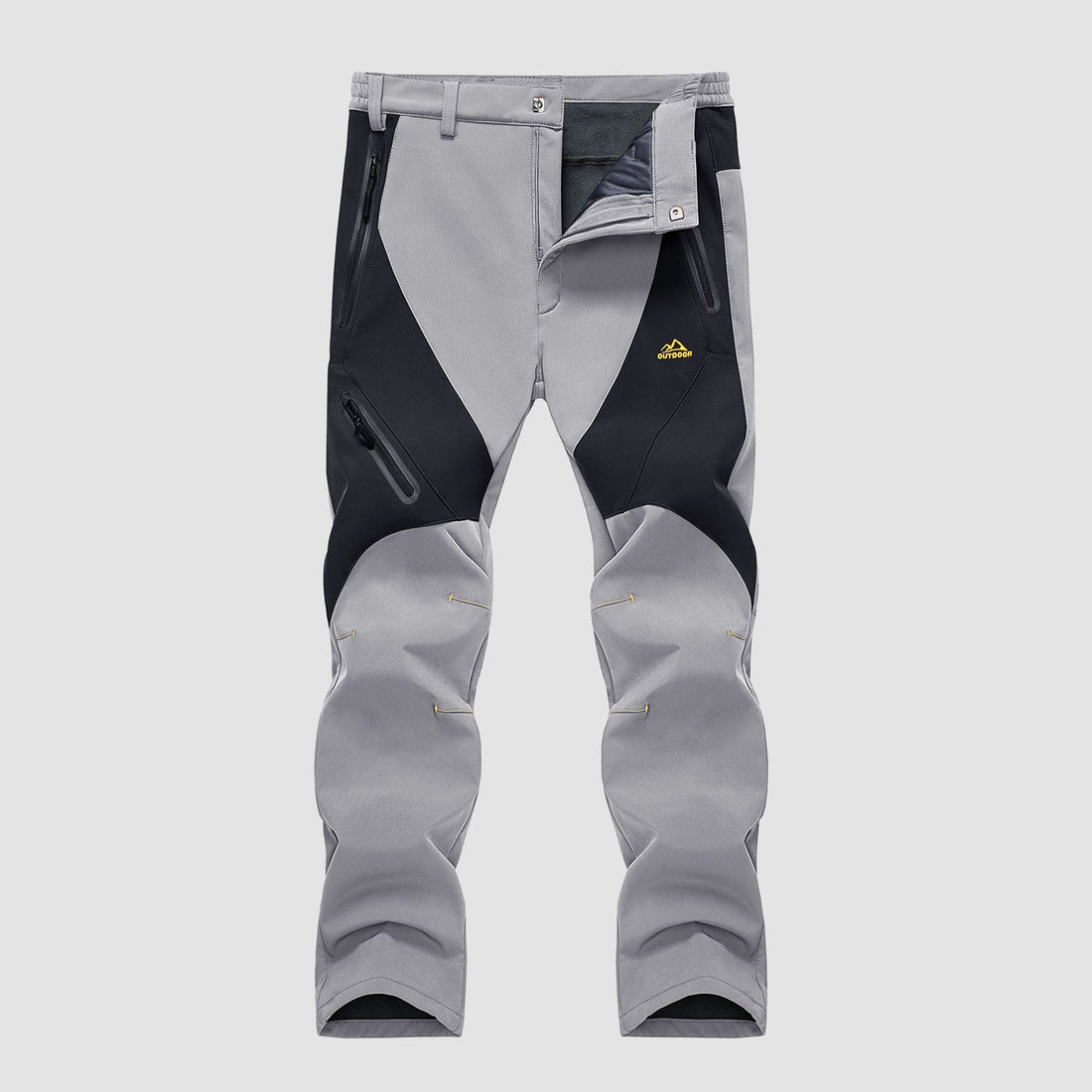 Men's winter pants with fleece lining and multiple pockets