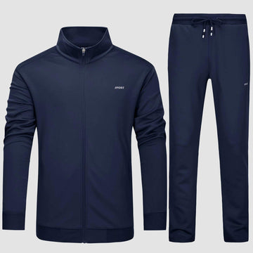 Men's athletic sweatsuit set with elastic waistband pants