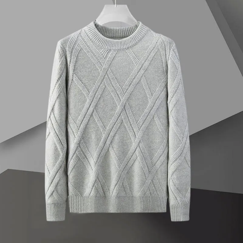 Men's knitted round neck sweater