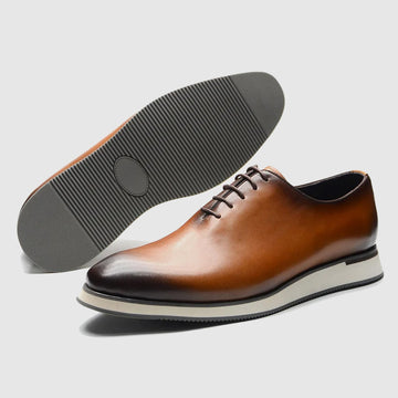 Men's casual dress shoes with white sole