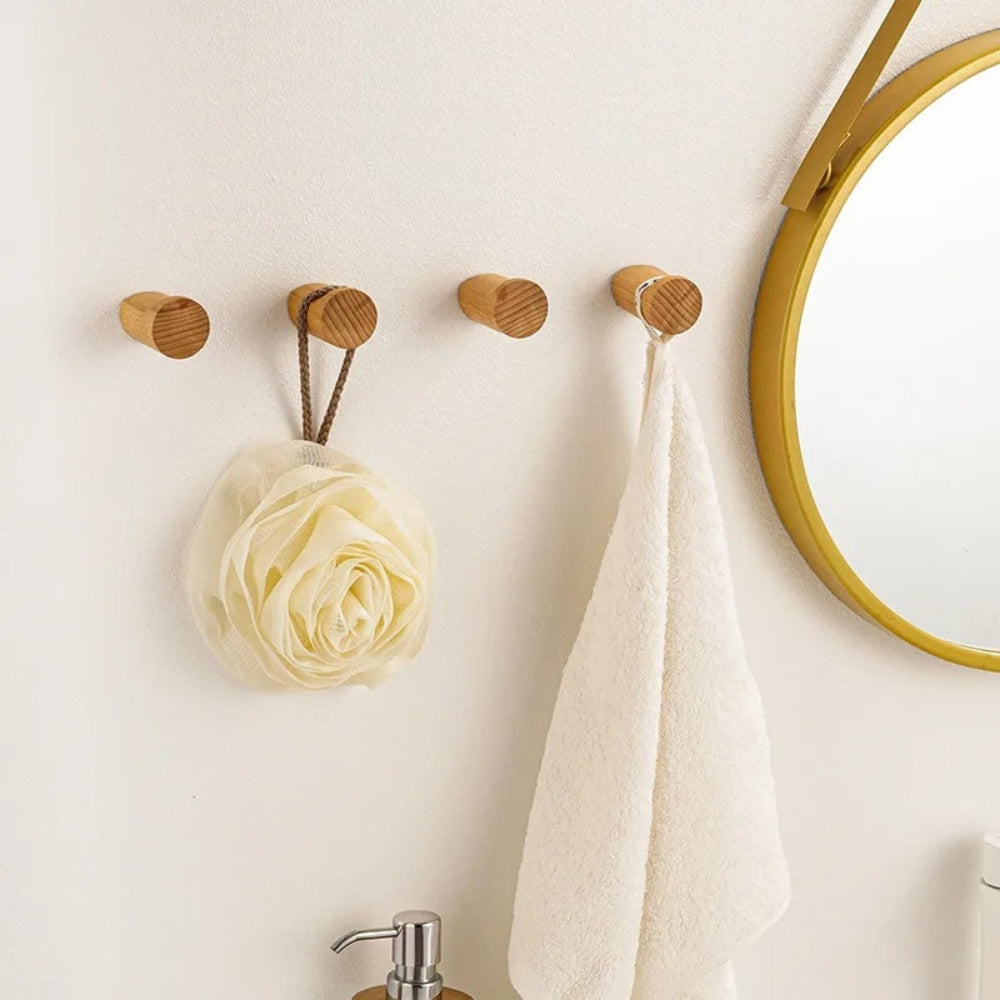 Beech Wood Minimalist Wall-Mounted Hook