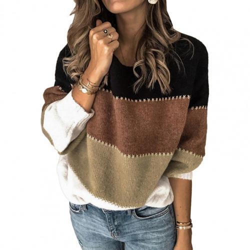 Women's oversized color block sweater