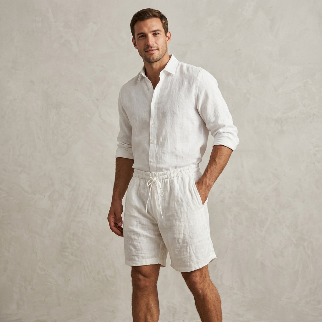 Men’s Relaxed Fit Shorts with Drawstring Waist and Side Pockets