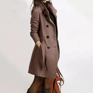 Women's fitted waist trench coat