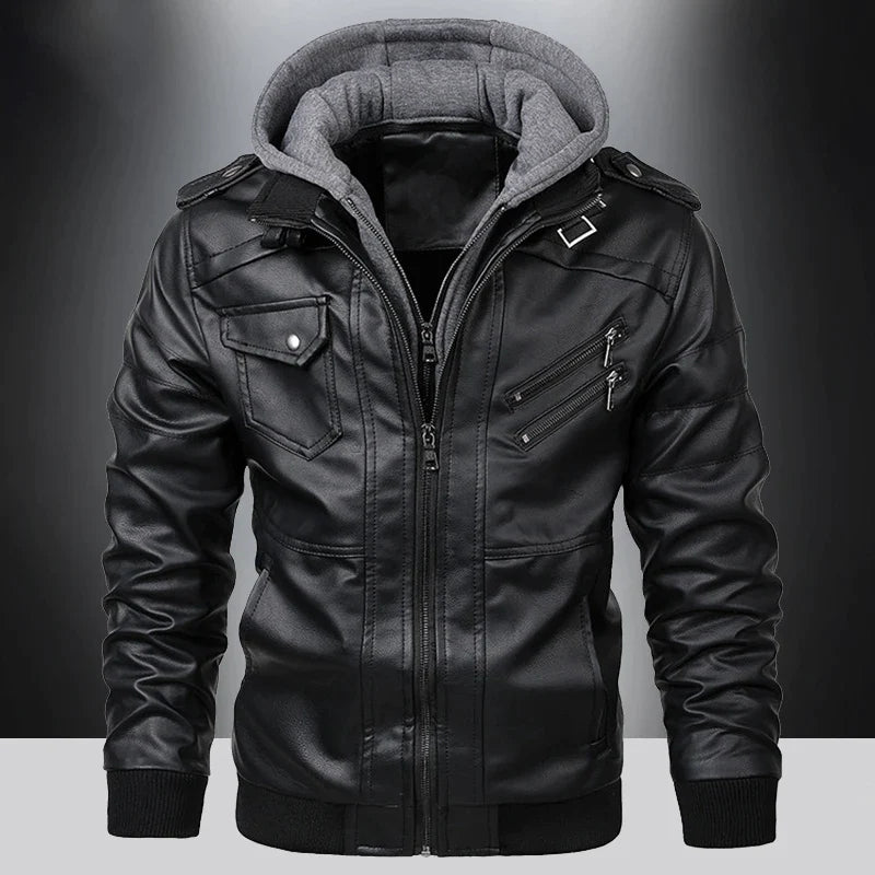 Lars - Hooded Leather Jacket