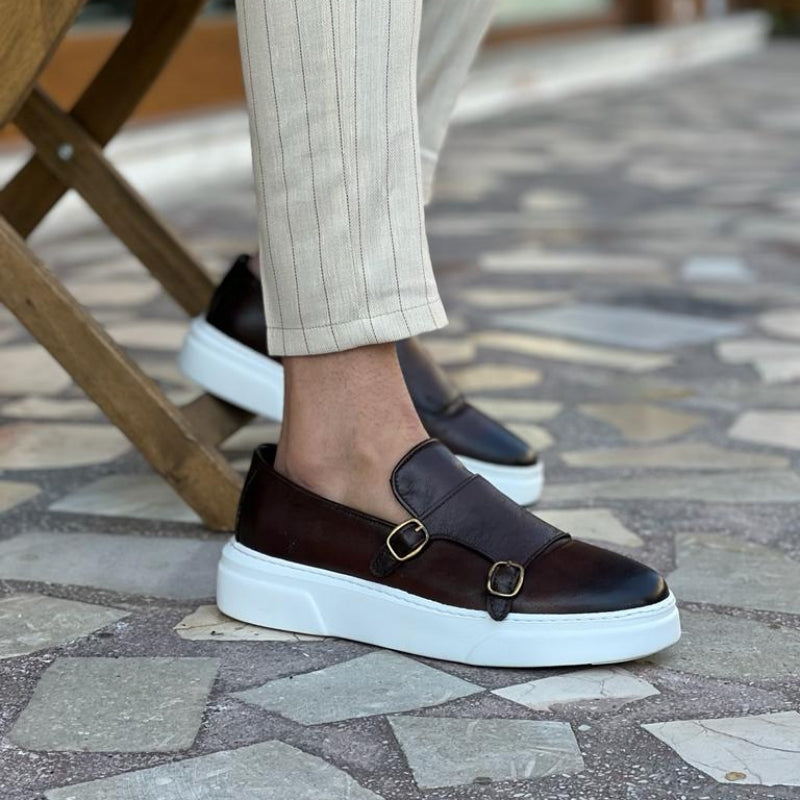 Men's comfortable slip-on shoes with platform heel