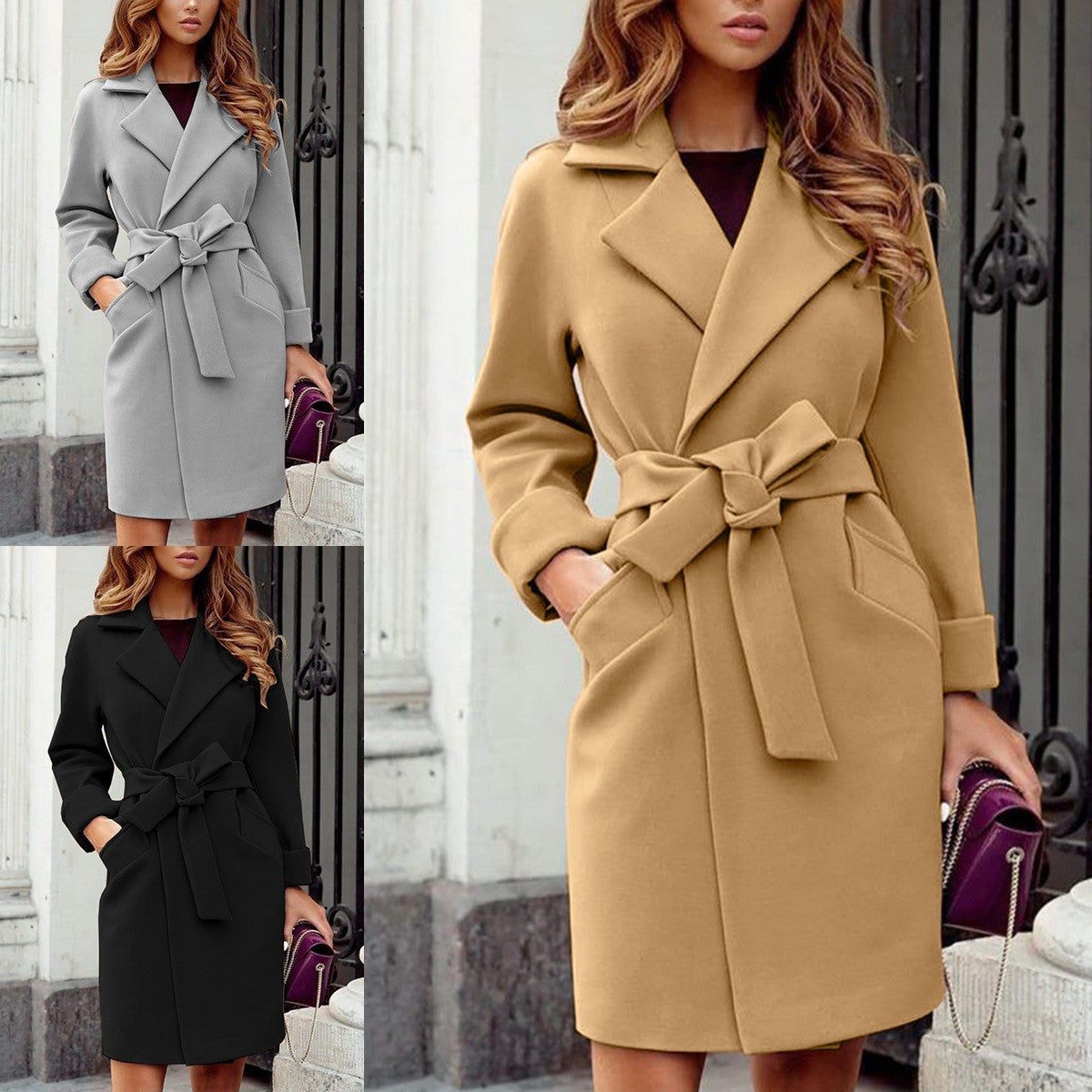 Freya - lace-up long sleeve coat