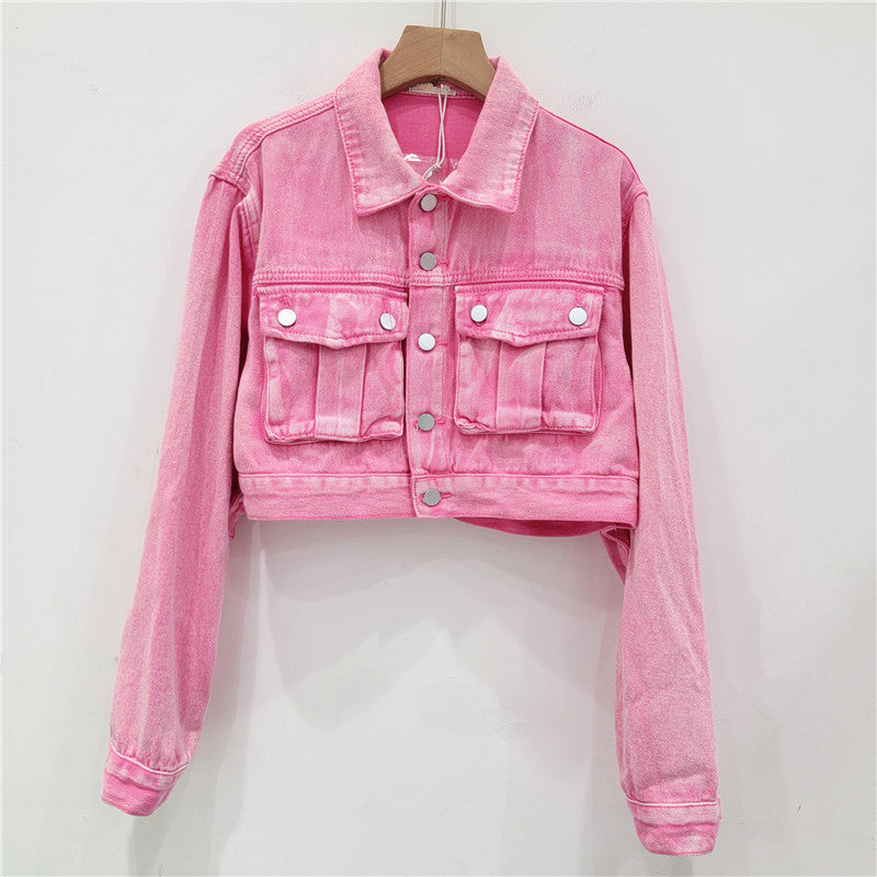 Women's cropped denim jacket for casual chic