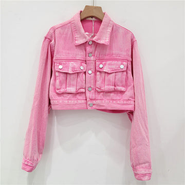 Women's cropped denim jacket for casual chic