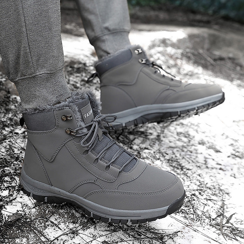 Women’s Boots - High-Top Ankle-Length - Faux Fur Lining - Non-Slip Sole