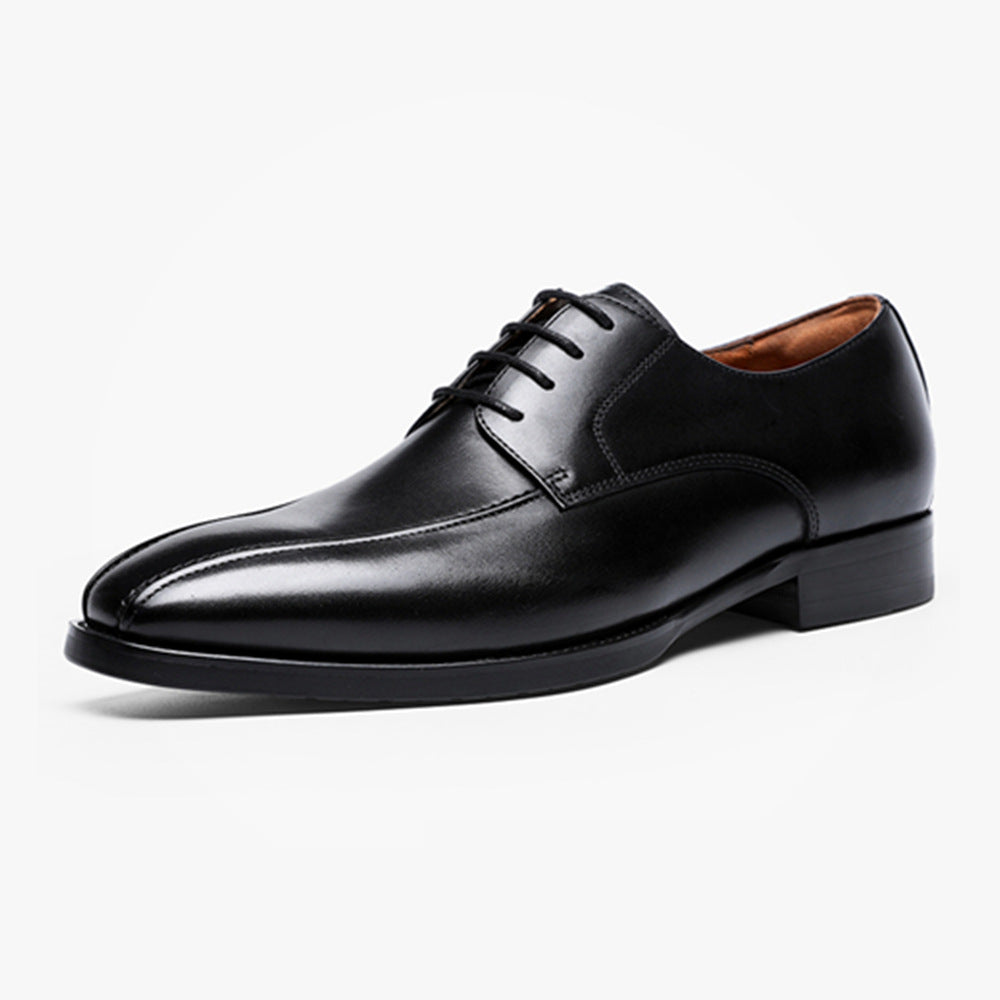 Men’s Leather Derby Shoes - Classic Open-Lace Design - Formal & Semi-Formal Wear