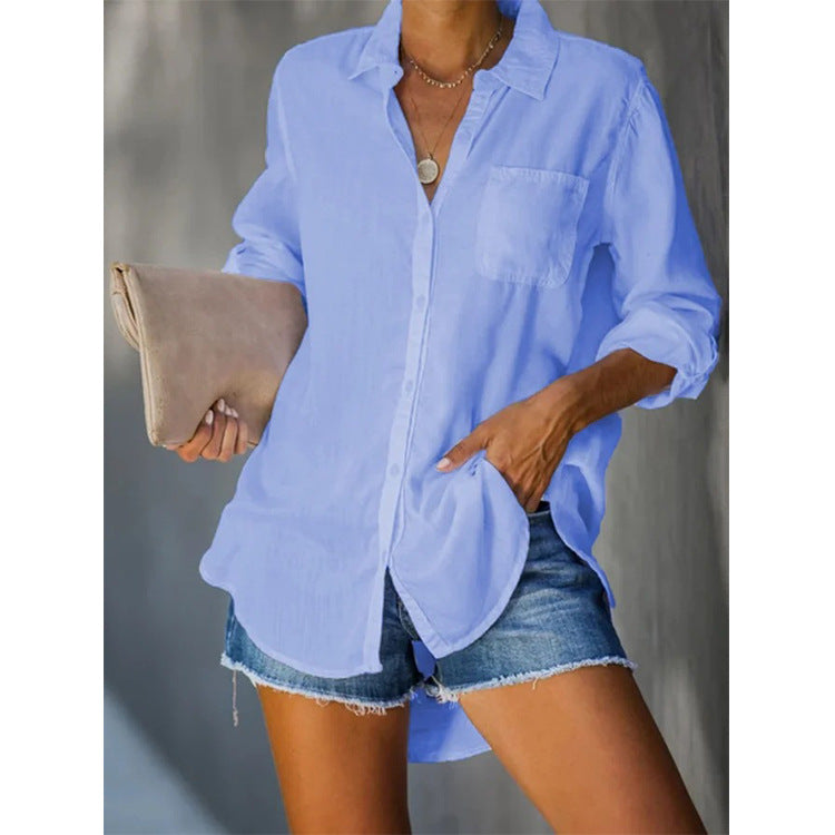 Emma - Casual button-down long sleeve shirt for women