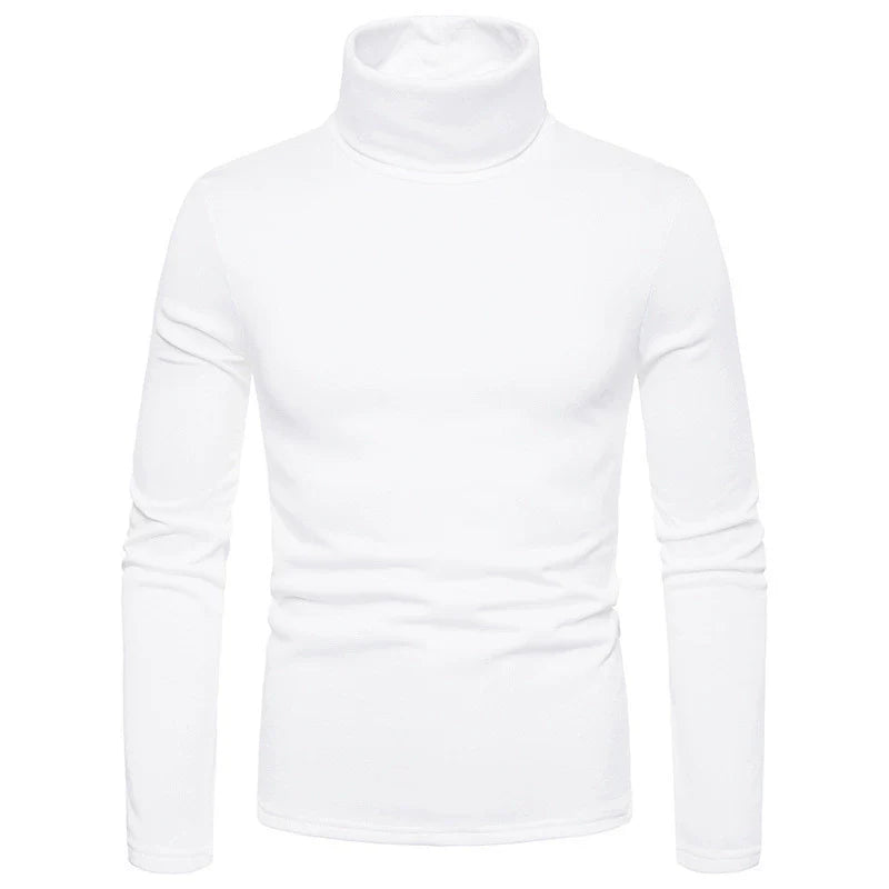 Men’s Turtleneck T-Shirt – Slim Fit – Stretch Cotton Blend – Long Sleeve Versatile Layer