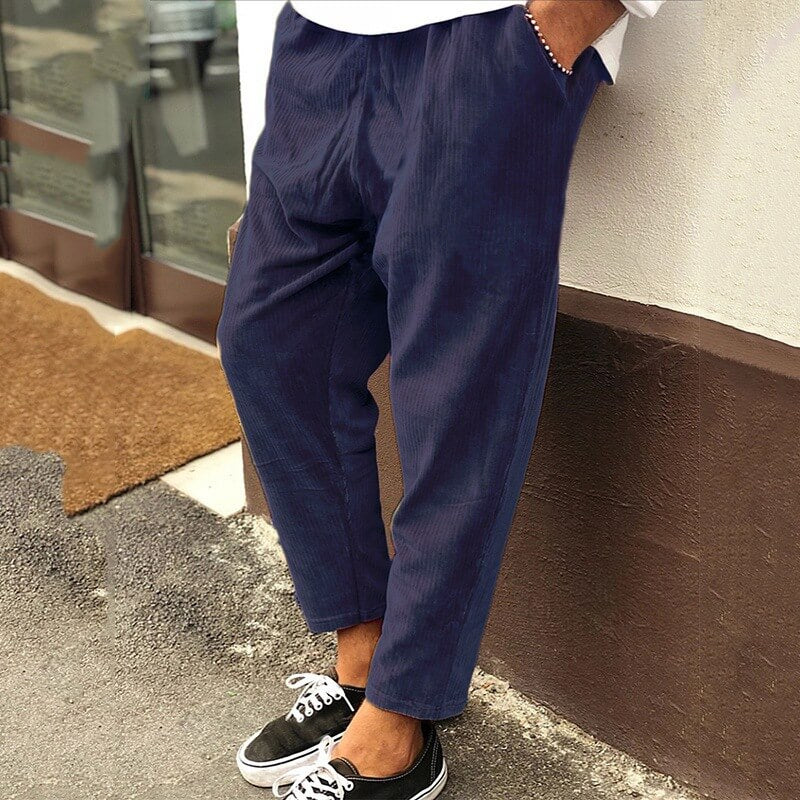 Men's corduroy loose casual straight pants