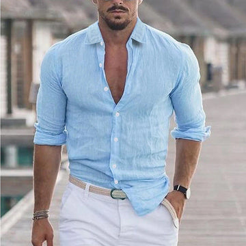 Men's breathable linen shirt