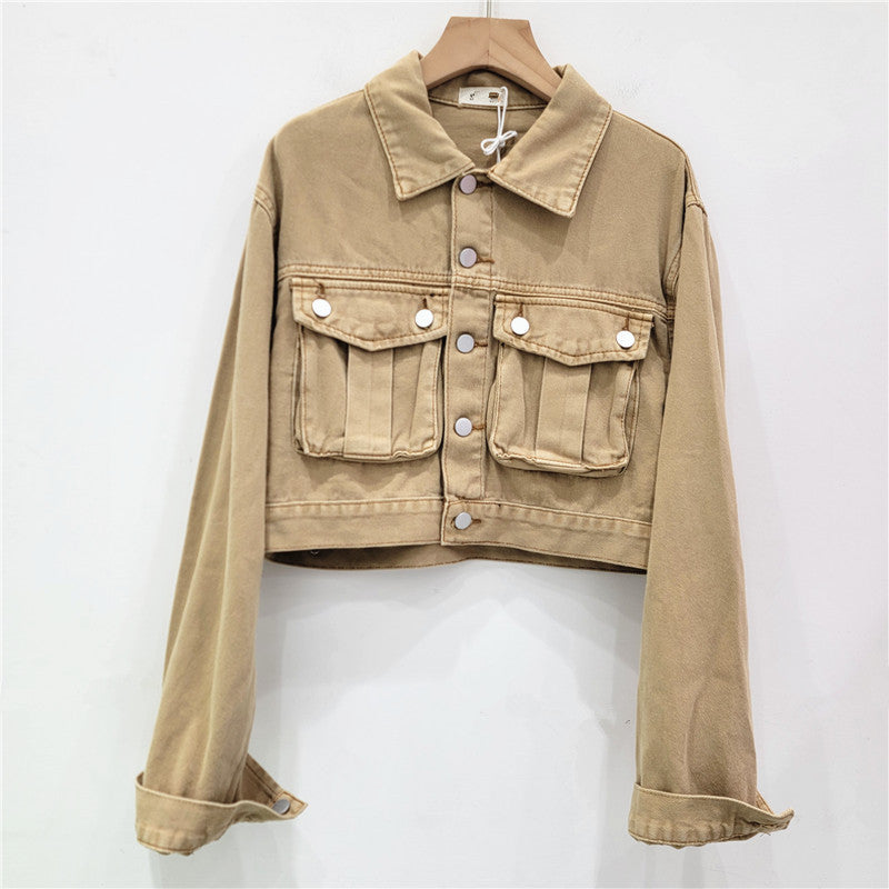 Women's cropped denim jacket for casual chic