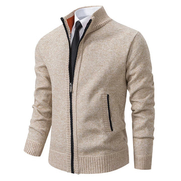 Men's stand-up collar long sleeve sweater