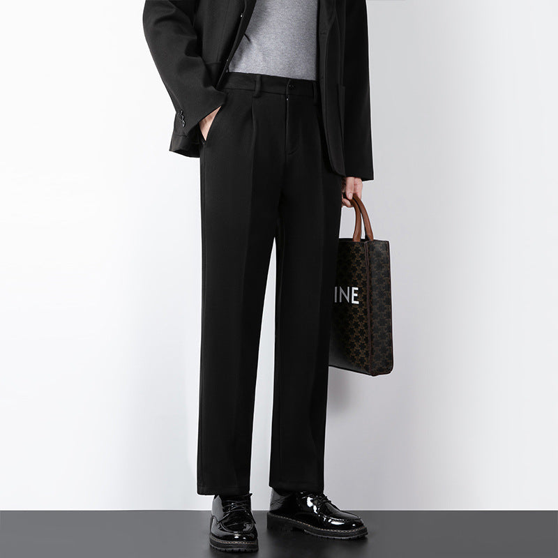 Men’s Tailored Trousers – Wool Blend – Slim Fit – Full Length Formal Style