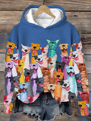 Women's colorful dog print hoodie