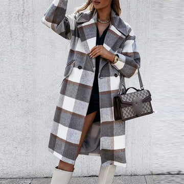 Women's checkered coat for chic layering