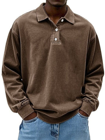 Men’s Polo Shirt – 100% Cotton – Relaxed Fit – Ribbed Cuffs – Button Collar Casual Wear