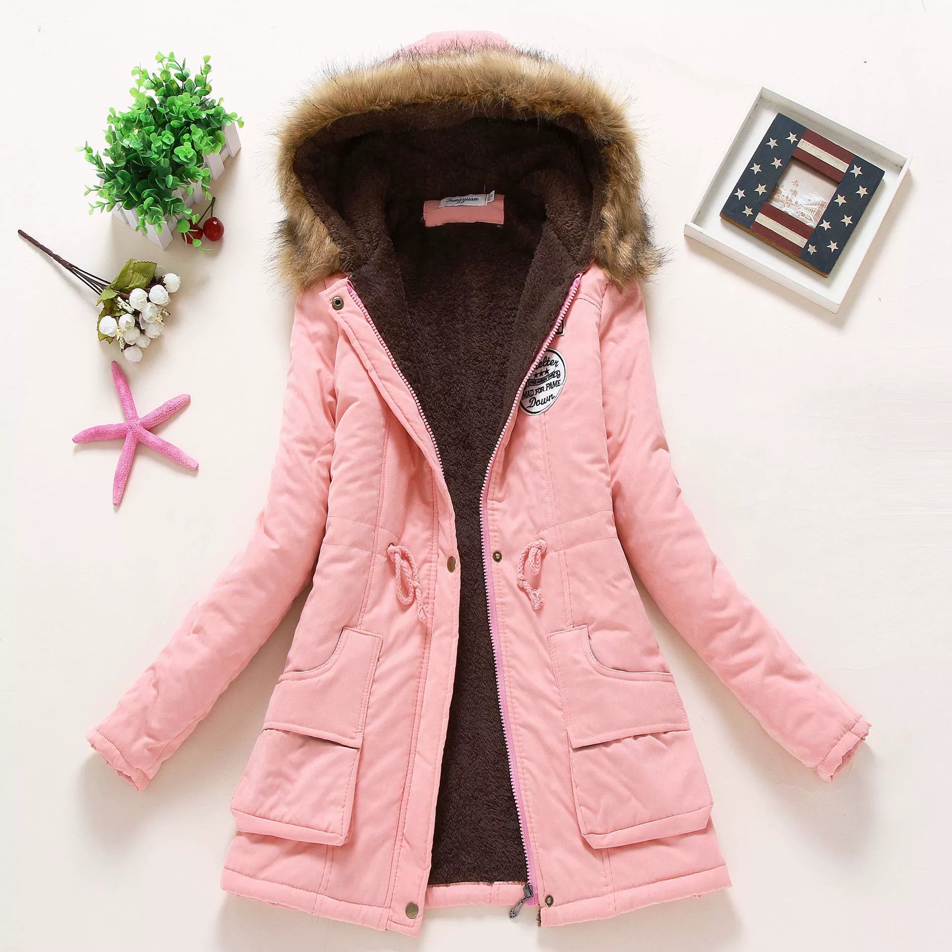 Women’s Winter Parka Jacket – Faux Fur Hood – Plush Interior – Relaxed Fit
