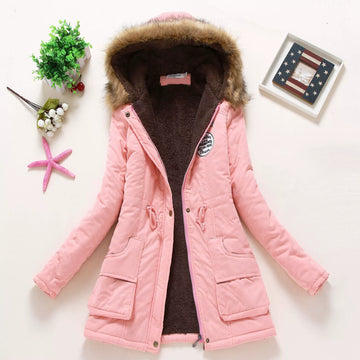 Women’s Winter Parka Jacket – Faux Fur Hood – Plush Interior – Relaxed Fit