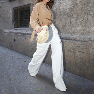 Women’s Wide-Leg Pants – Relaxed Fit – Lightweight Cotton Blend – Full Length Casual