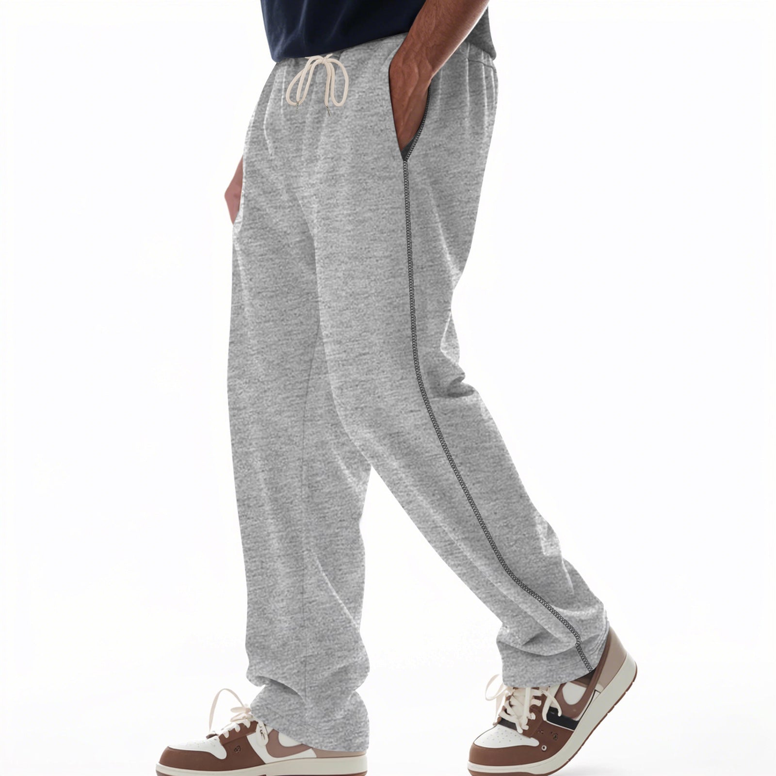 Men’s Sweatpants – Heavy Cotton Terry – Relaxed Fit – Drawstring Waist – Full Length
