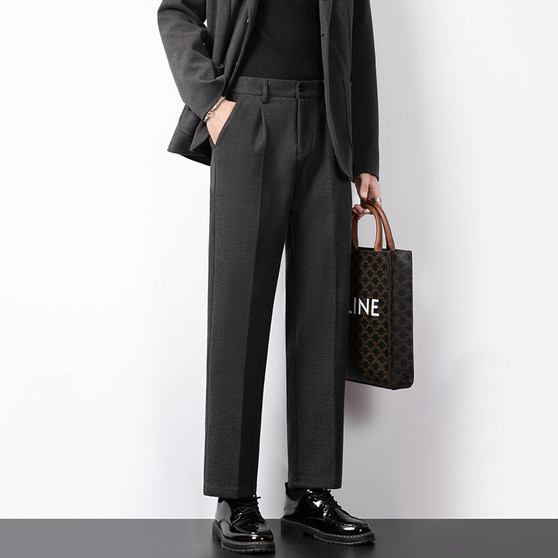 Men’s Tailored Trousers – Wool Blend – Slim Fit – Full Length Formal Style