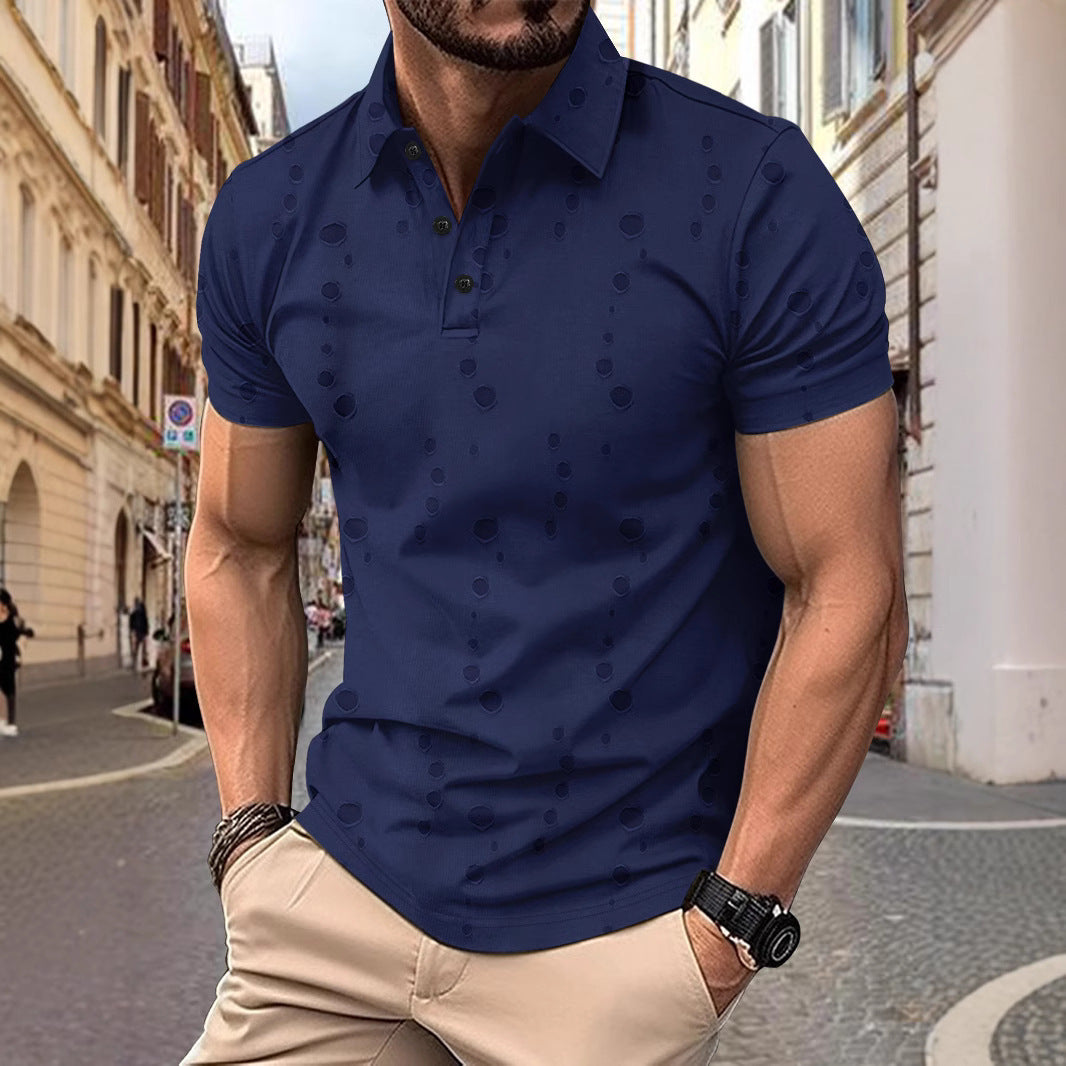 Men’s Polo Shirt – Slim Fit – Distressed Style – Breathable Cotton Blend – Short Sleeve